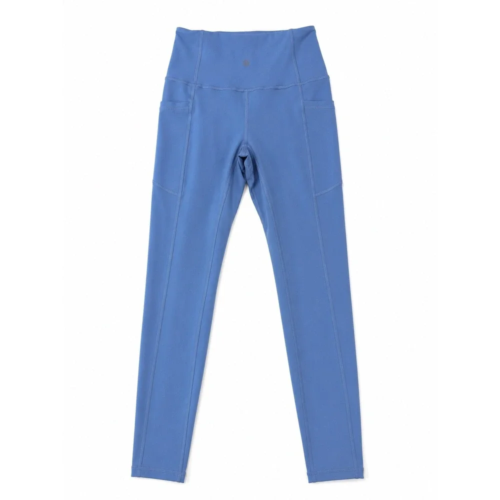 Gilly Hicks Go Recharge High Rise Leggings Blue Side Pockets Size Small